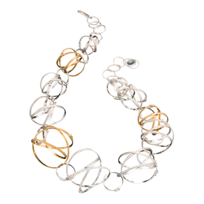 Grand Mobius Necklace 
Sterling Silver & 22K Gold vermeil
NKMB04-M